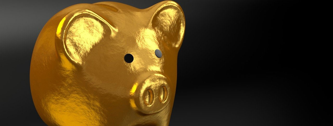 Gold piggy bank